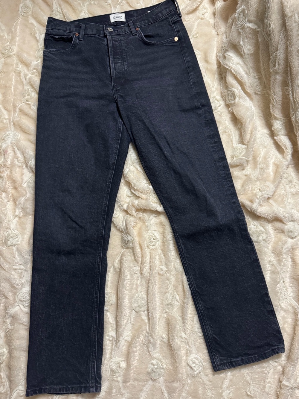 Citizens of Humanity Black Straight-Leg Jeans